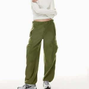 TNA Pants Womens 4 Green Supply Cargo Surplus Utility High‎ Rise Relaxed Baggy